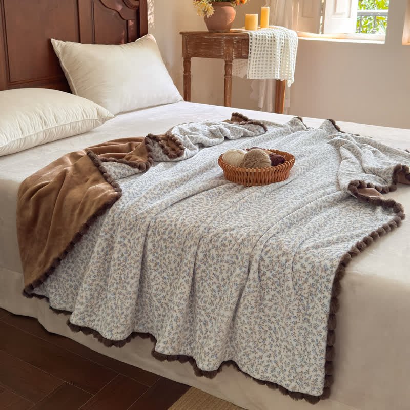 Coperta decorativa con motivo floreale in stile rustico - image 29