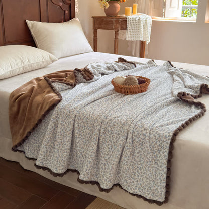 Coperta decorativa con motivo floreale in stile rustico - image 29