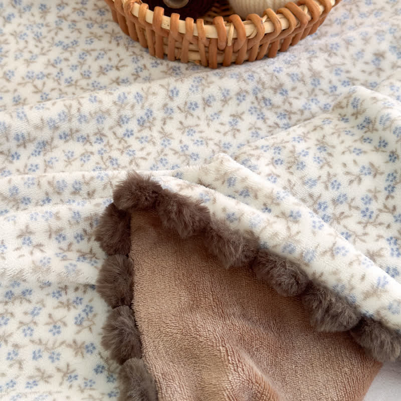 Coperta decorativa con motivo floreale in stile rustico - image 32