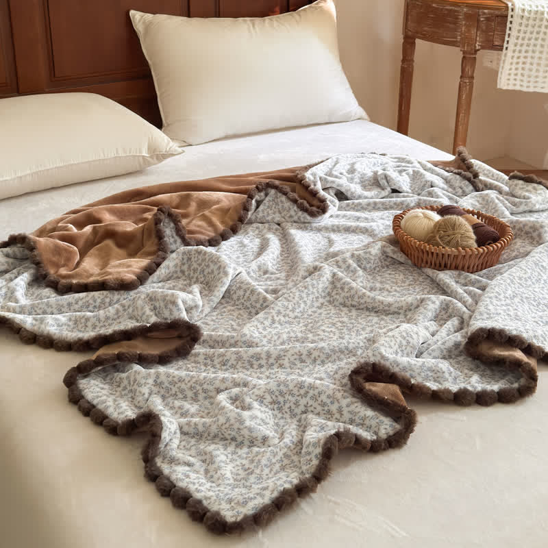 Coperta decorativa con motivo floreale in stile rustico - image 30