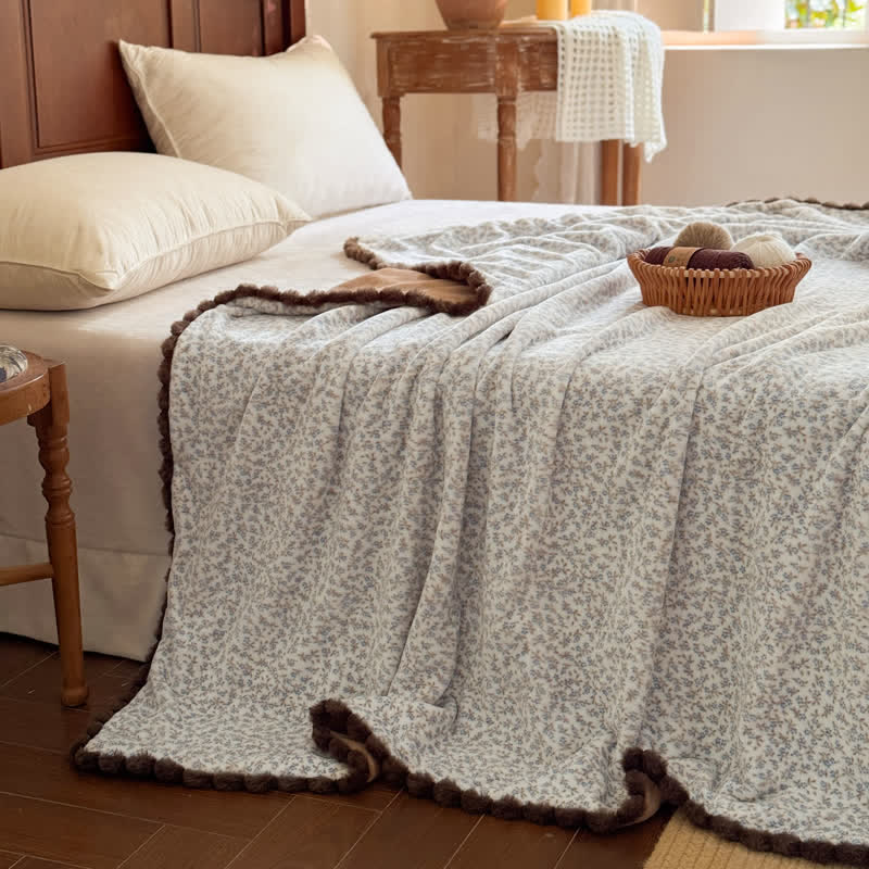 Coperta decorativa con motivo floreale in stile rustico - Beige - 150cm x 200cm - image 25