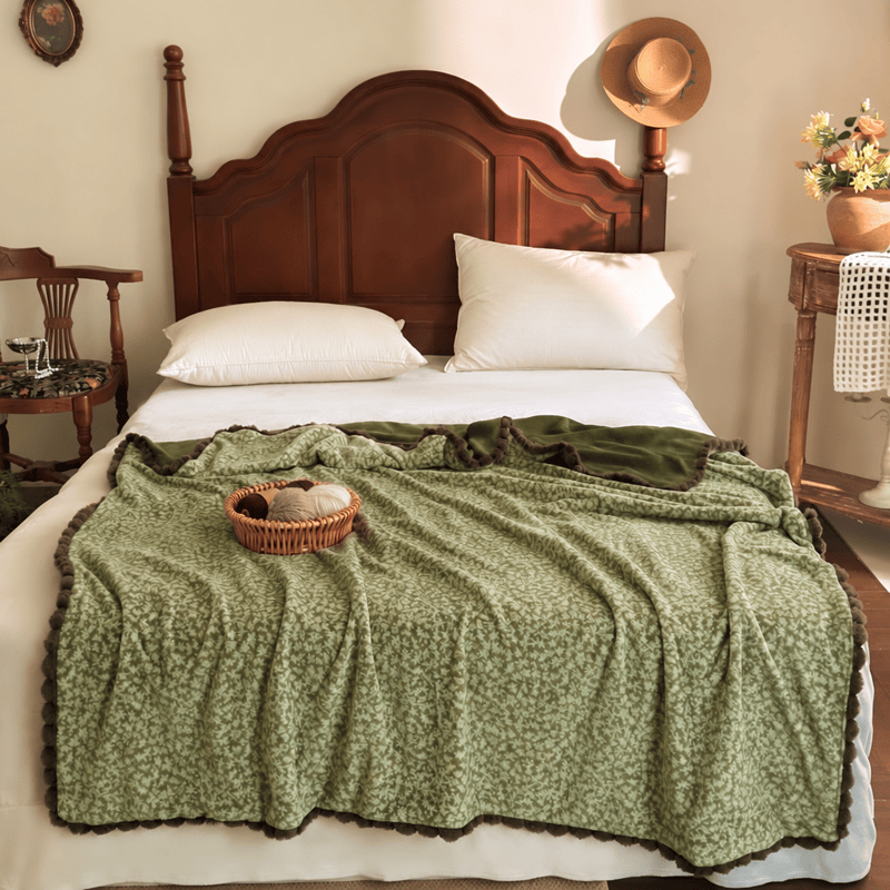 Coperta decorativa con motivo floreale in stile rustico - image 11