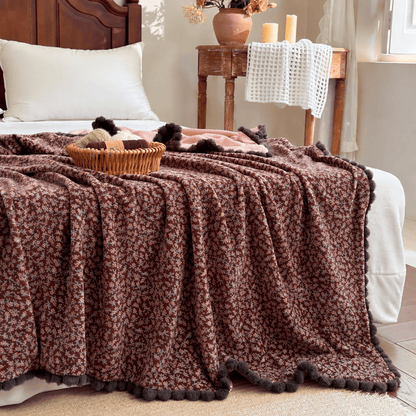 Coperta decorativa con motivo floreale in stile rustico - image 18