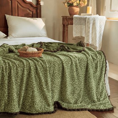 Coperta decorativa con motivo floreale in stile rustico - image 10