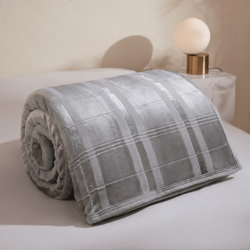 Morbida coperta in pile a righe e quadri - image 28