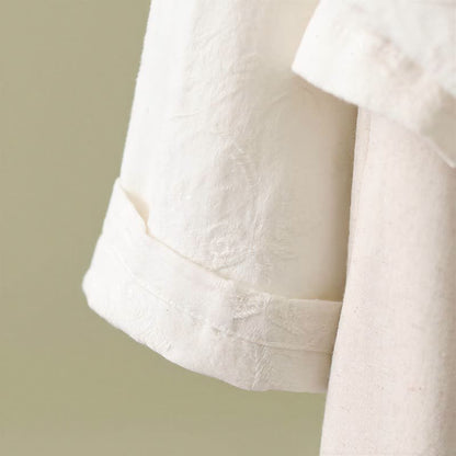 Top da casa vintage in cotone e lino con bottoni a rana - image 25