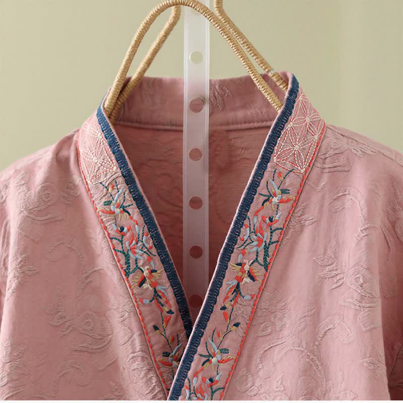 Top da casa vintage in cotone e lino con bottoni a rana - image 1
