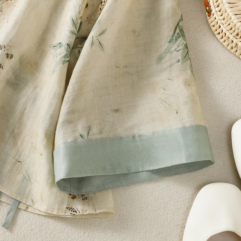 Kimono da casa con cintura in vita e stampa floreale. - image 6