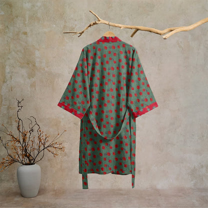 Kimono vintage in cotone a pois - image 6