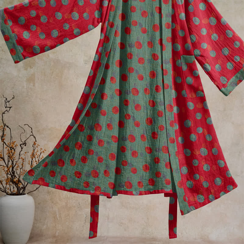 Kimono vintage in cotone a pois - image 3