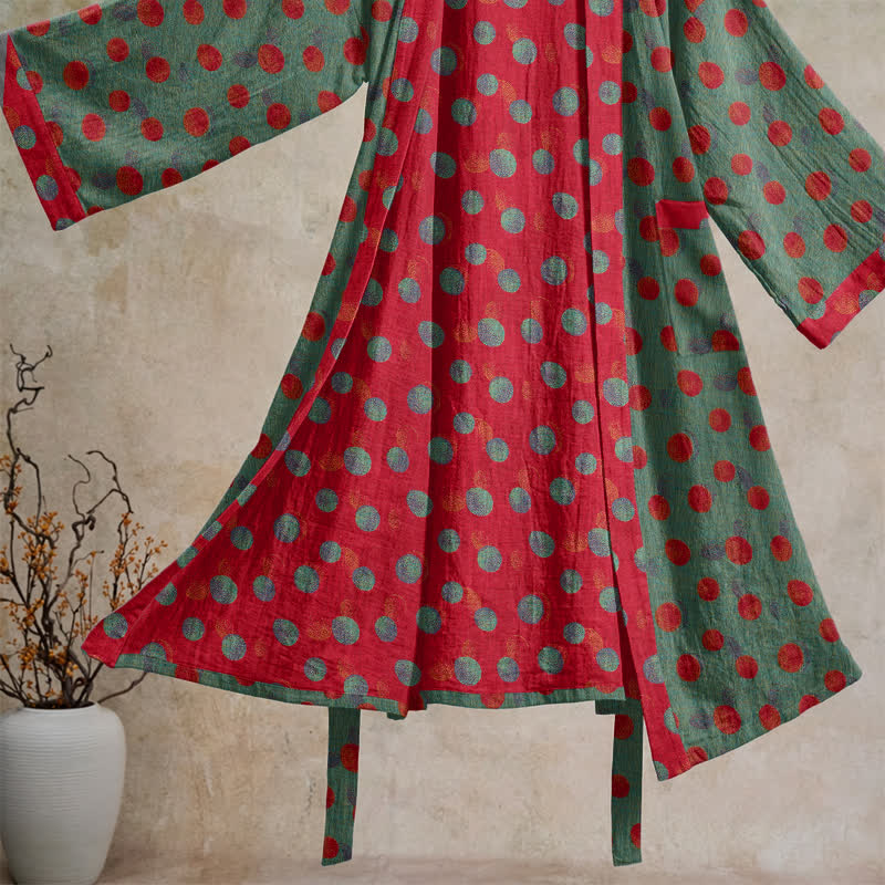 Kimono vintage in cotone a pois - image 8
