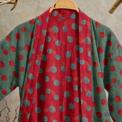 Kimono vintage in cotone a pois - image 7
