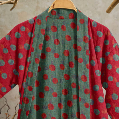 Kimono vintage in cotone a pois - image 2
