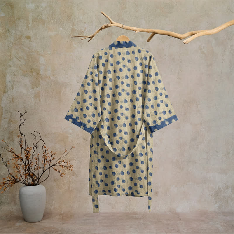 Kimono vintage in cotone a pois - image 16
