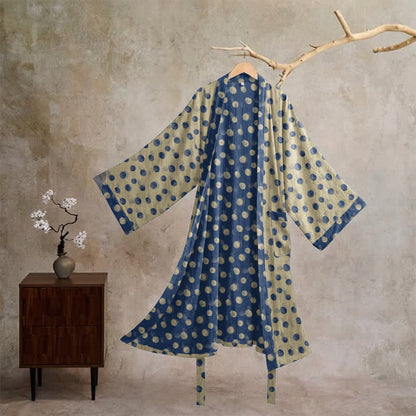 Kimono vintage in cotone a pois - Beige - XL - image 15