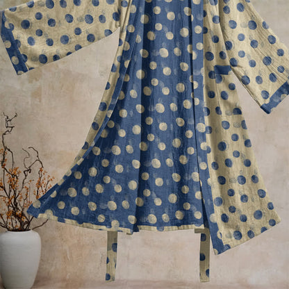 Kimono vintage in cotone a pois - image 18