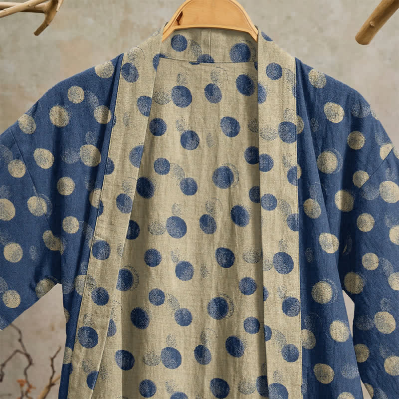 Kimono vintage in cotone a pois - image 12