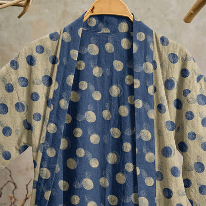 Kimono vintage in cotone a pois - image 17