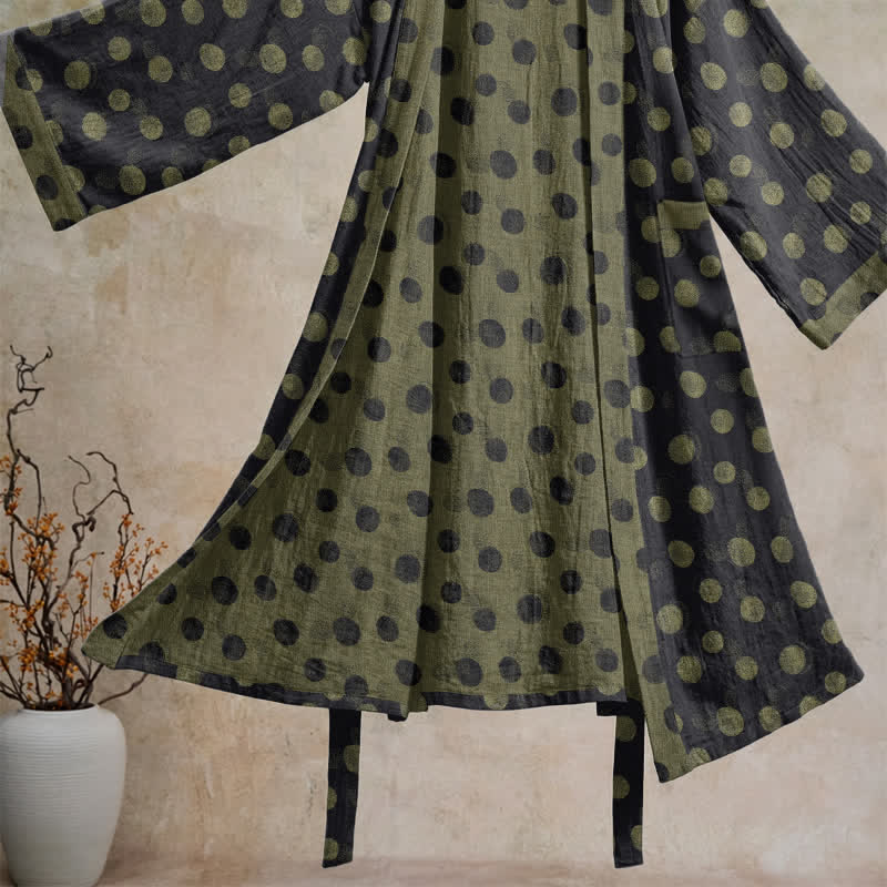 Kimono vintage in cotone a pois - image 23