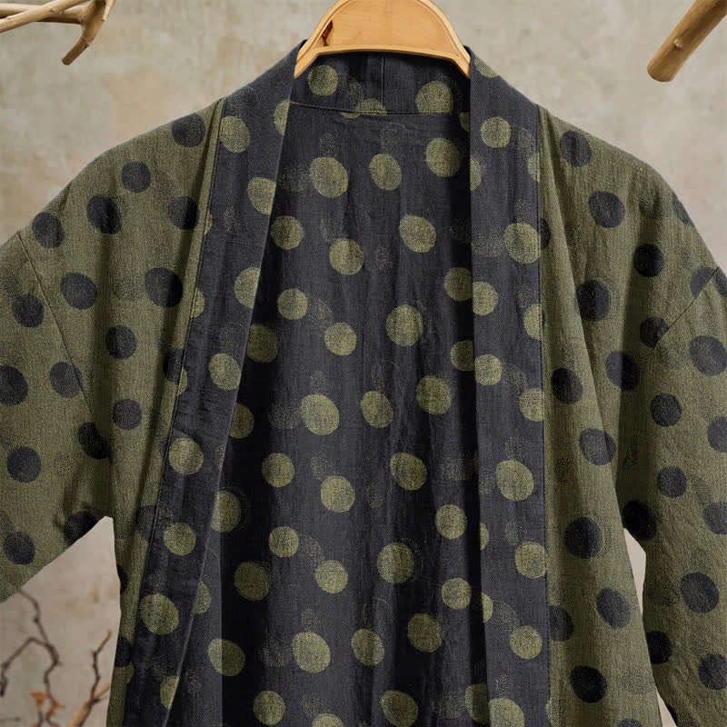 Kimono vintage in cotone a pois - image 27