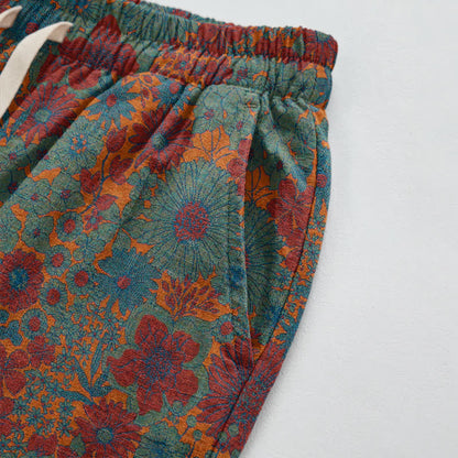 Pantaloni da casa in cotone con stampa artistica etnica. - image 9