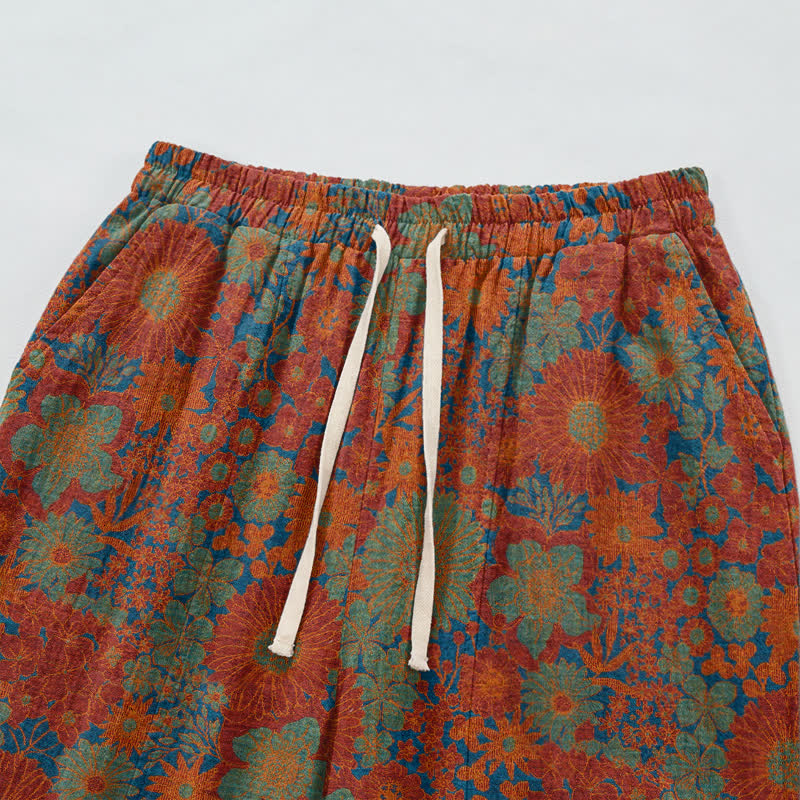 Pantaloni da casa in cotone con stampa artistica etnica. - image 2