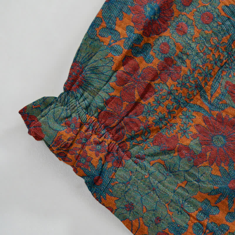 Pantaloni da casa in cotone con stampa artistica etnica. - image 11