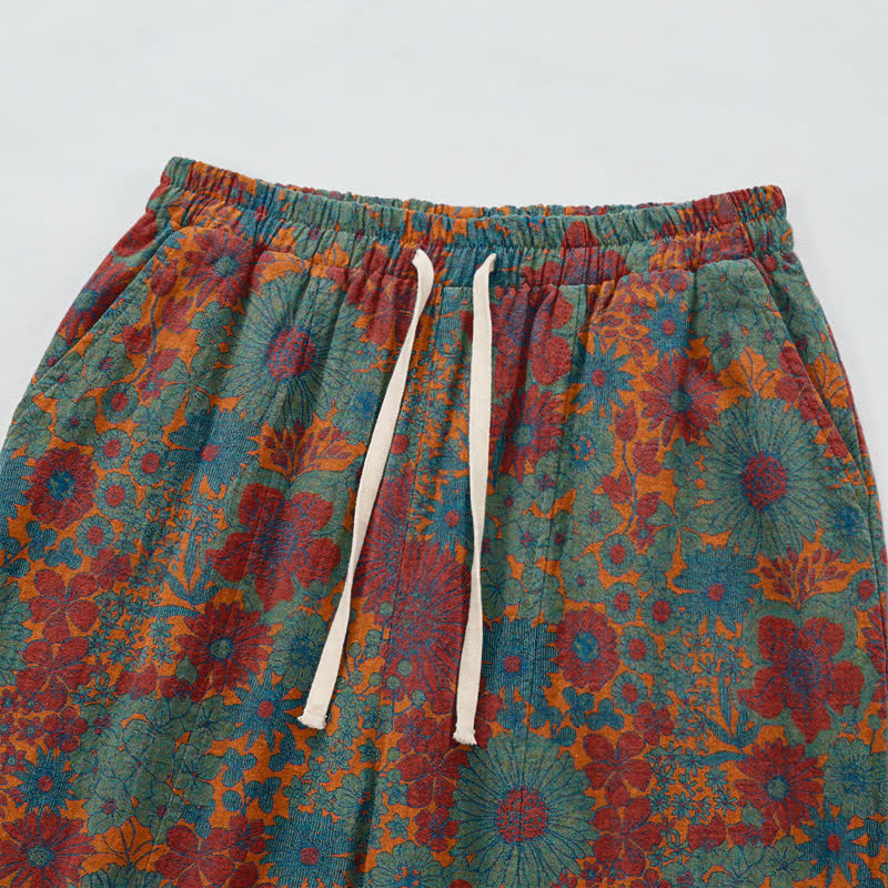 Pantaloni da casa in cotone con stampa artistica etnica. - image 8