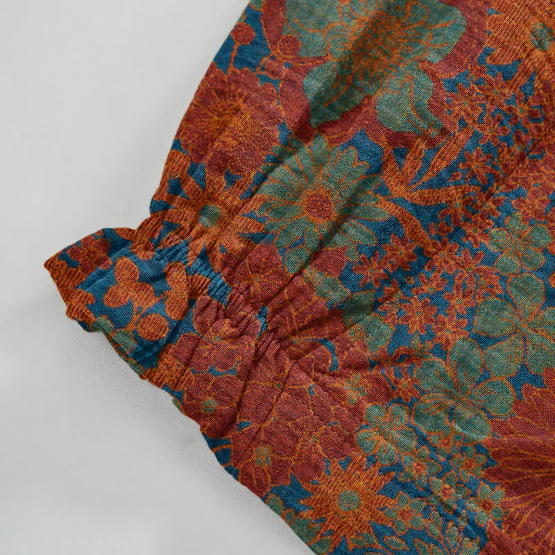 Pantaloni da casa in cotone con stampa artistica etnica. - image 5
