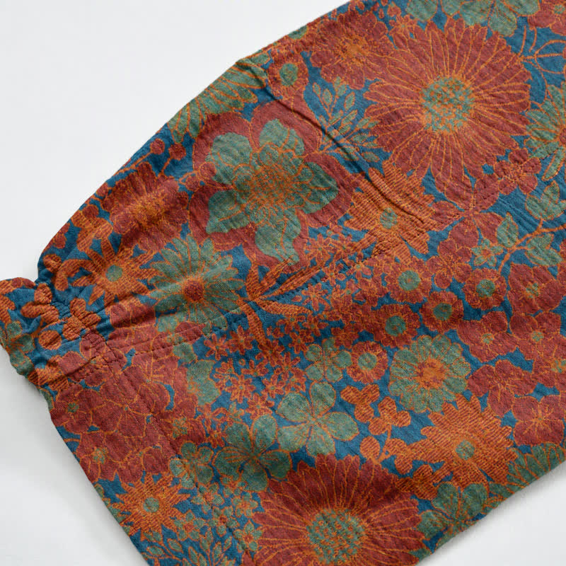 Pantaloni da casa in cotone con stampa artistica etnica. - image 4