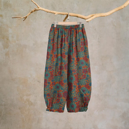 Pantaloni da casa in cotone con stampa artistica etnica. - image 7