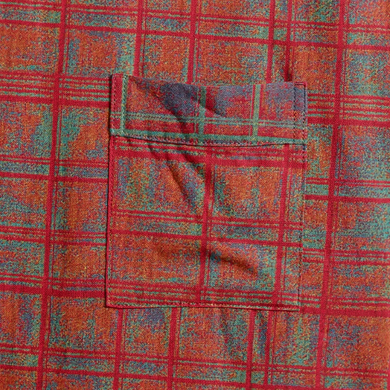 Kimono in garza di cotone a quadri rossi - image 4