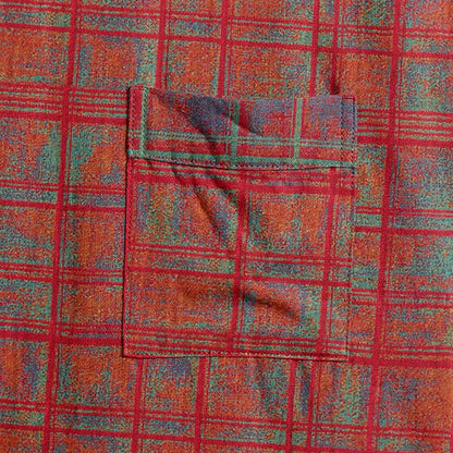 Kimono in garza di cotone a quadri rossi - image 4