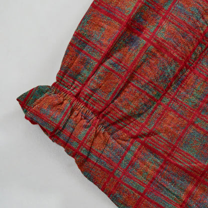 Pantaloni harem vintage in cotone a quadri rossi - image 5