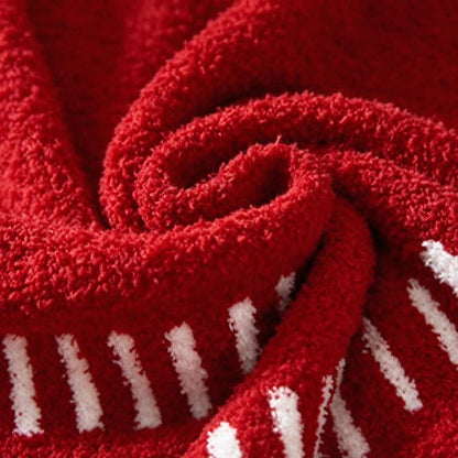Coperta con nappe a righe geometriche rosse - image 2