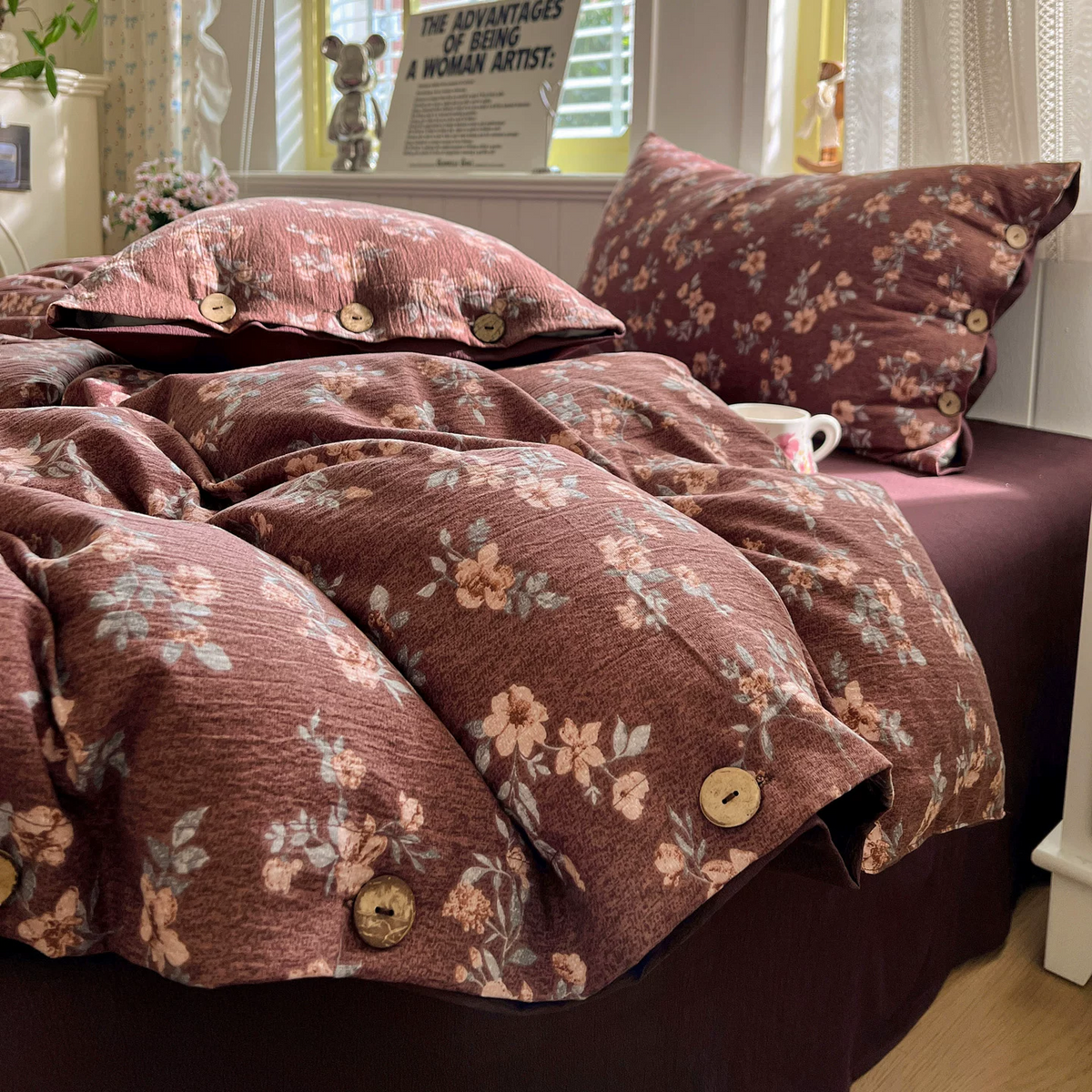 Set di biancheria da letto in lino e cotone stile rustico country-core - image 2