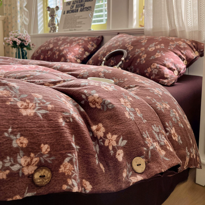 Set di biancheria da letto in lino e cotone stile rustico country-core - image 1