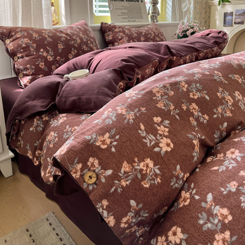 Set di biancheria da letto in lino e cotone stile rustico country-core - Matrimoniale - image 0