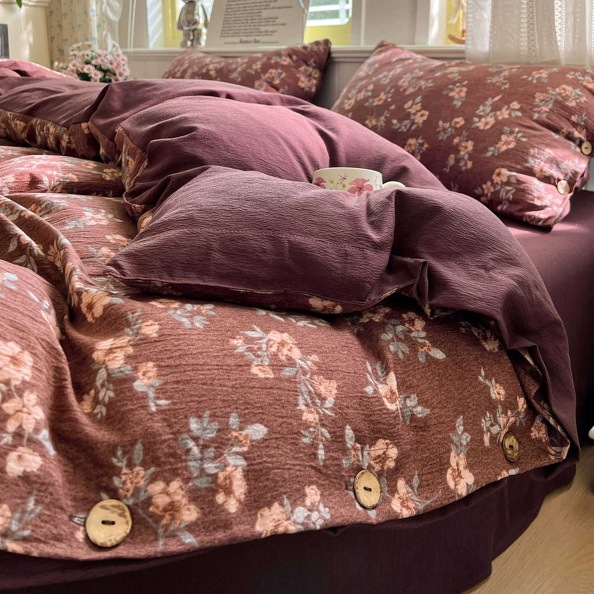 Set di biancheria da letto in lino e cotone stile rustico country-core - image 3