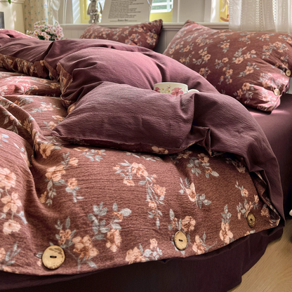 Set di biancheria da letto in lino e cotone stile rustico country-core - image 3
