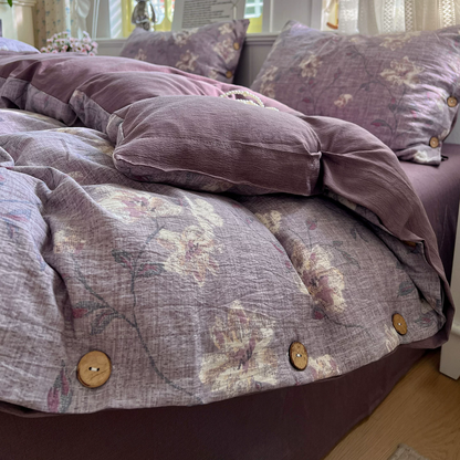Set di biancheria da letto in lino e cotone stile rustico vintage - image 1