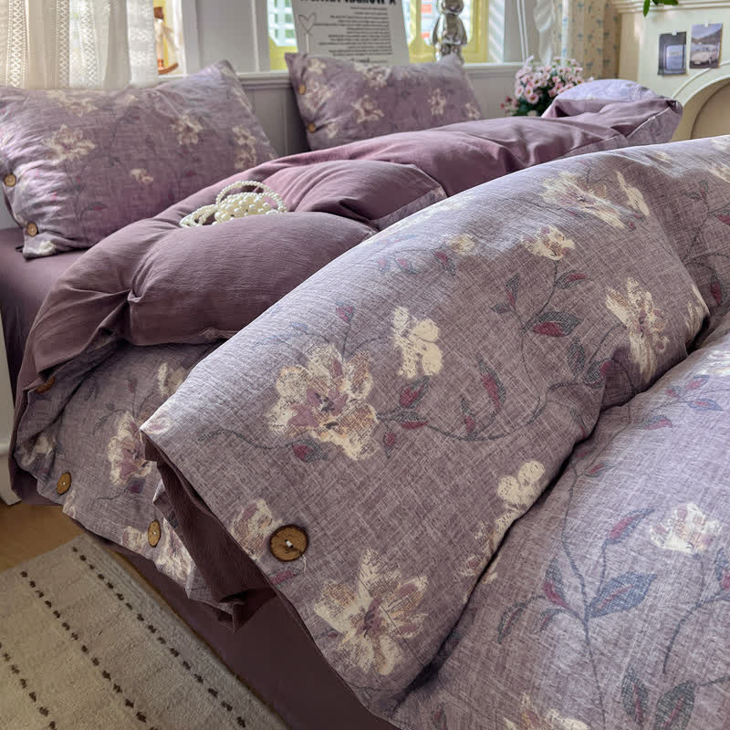 Set di biancheria da letto in lino e cotone stile rustico vintage - Matrimoniale - image 0