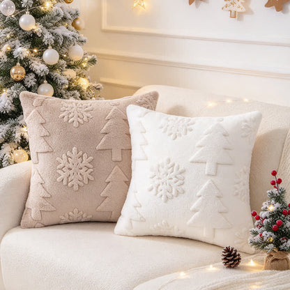 Fodera per cuscino con motivo a rilievo di albero di Natale e fiocchi di neve. - image 13