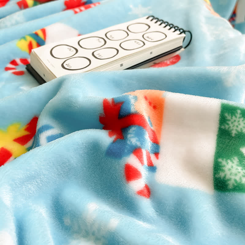 Calza di Natale blu con fiocchi di neve - Coperta - image 9