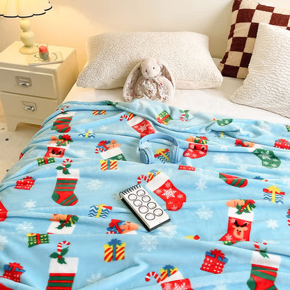 Calza di Natale blu con fiocchi di neve - Coperta - image 5