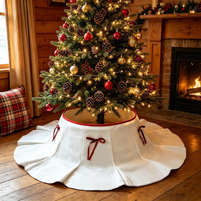 Colletto in velluto a forma di albero di Natale con gonna di petali - Bianco - 4 pezzi - 37" Base x 16" Piano x 20cm - image 4
