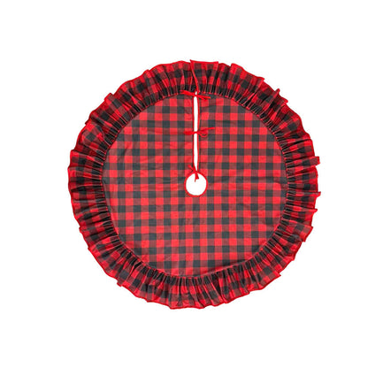 Gonna per albero di Natale a quadri con bordo arricciato - image 3
