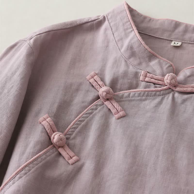 Camicia da casa classica con colletto alla coreana, modello rilassato. - image 3