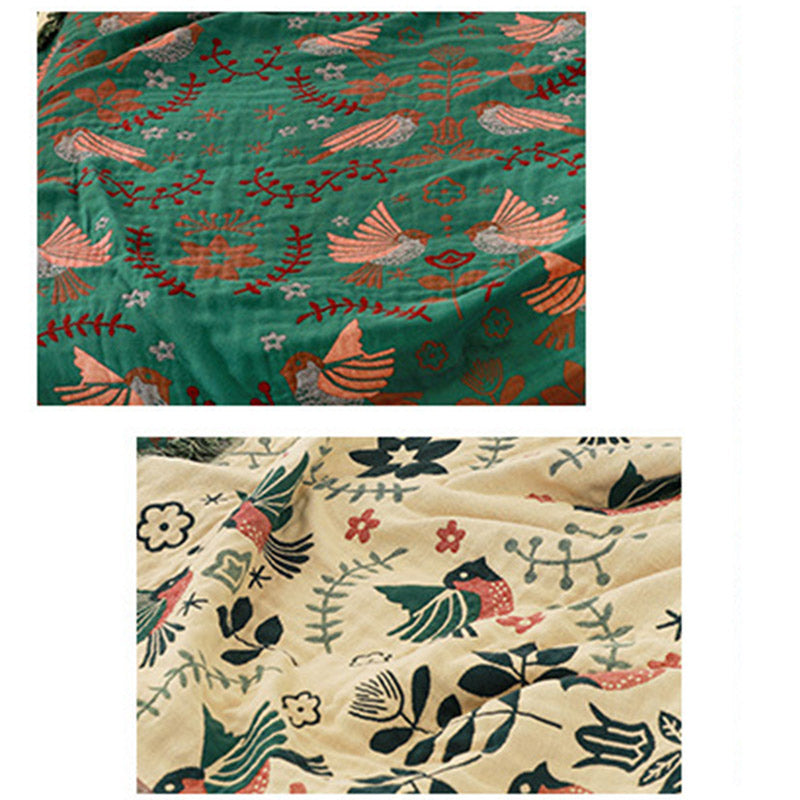 Coperta reversibile traspirante Boho Flower Bird di Ownkoti