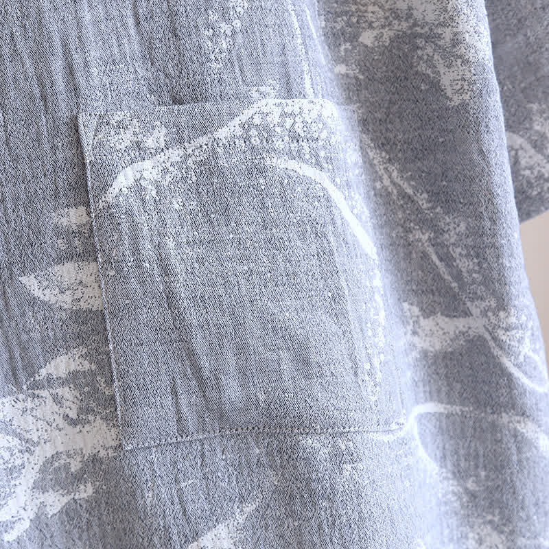 Pigiama con accappatoio comodo e dipinto a inchiostro jacquard